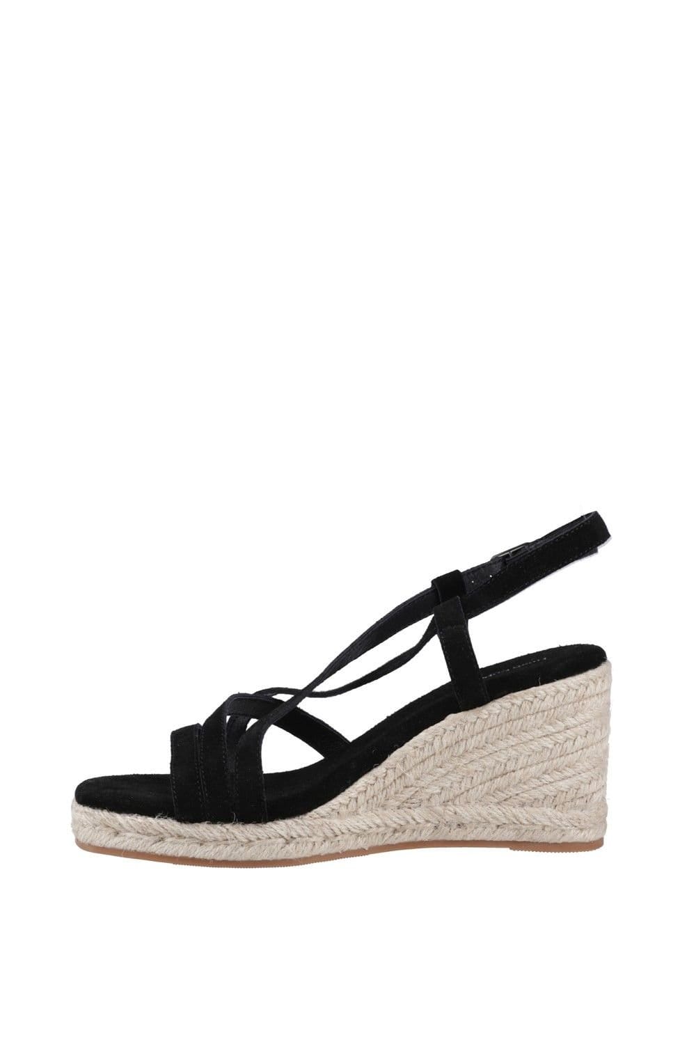 Hush Puppies Hush Puppies Women's Jenny Espadrille Wedge Sandal in Black - 4