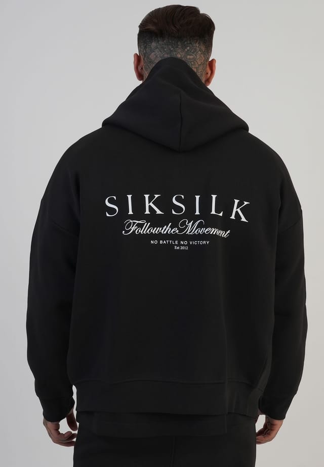 SikSilk SikSilk Men's Graphic Full Zip Hoodie in Black - 2