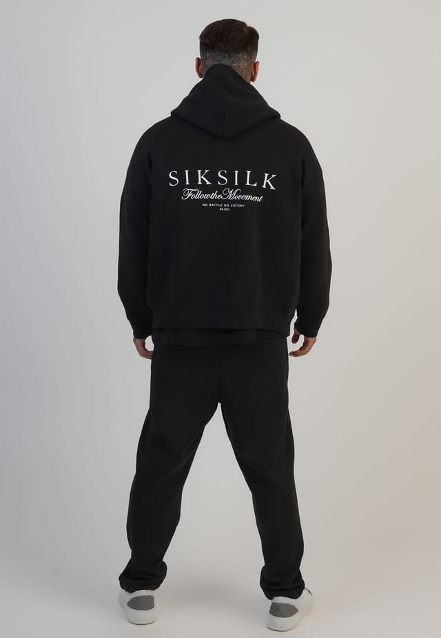 SikSilk SikSilk Men's Graphic Full Zip Hoodie in Black - 3