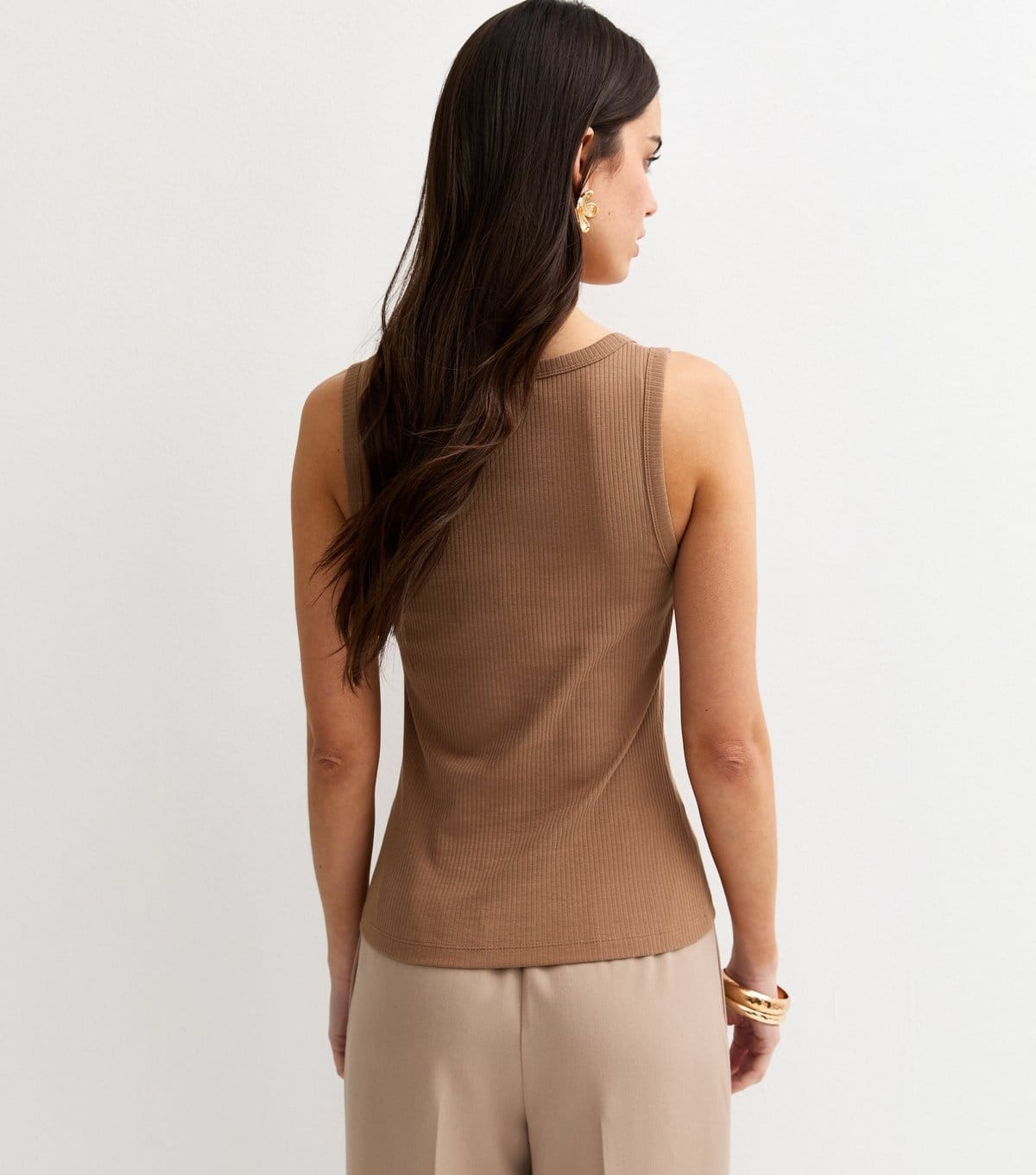 New Look Women's Tan Square Neck Vest New Look - 4