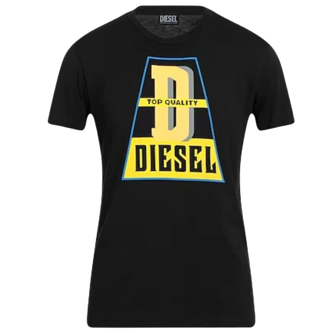 Diesel Diesel Men's Top Quality Logo Black T-Shirt