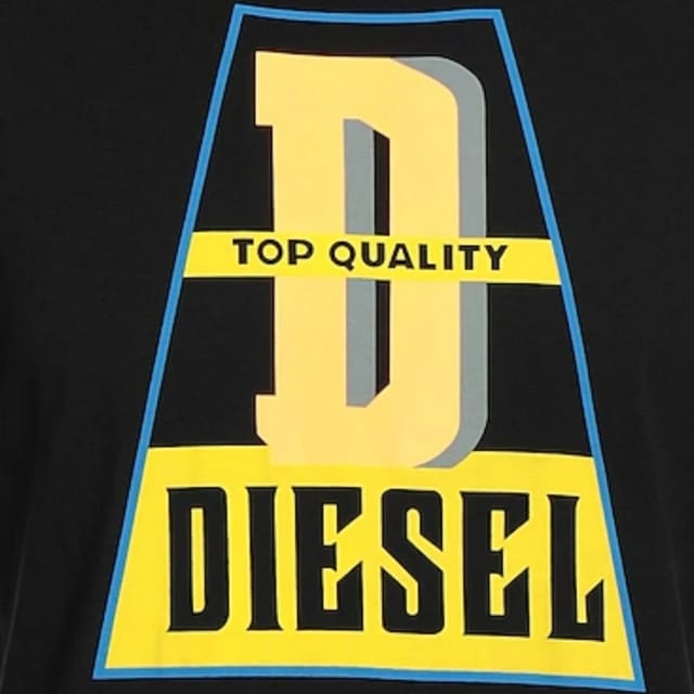 Diesel Diesel Men's Top Quality Logo Black T-Shirt - 2
