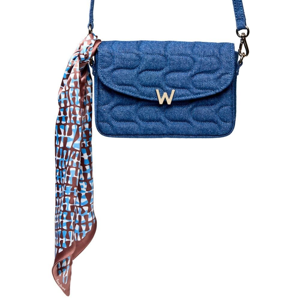 Wolf WOLF Women's Mimi Swirl Cross Body Bag with Scarf in Mid Blue - 4