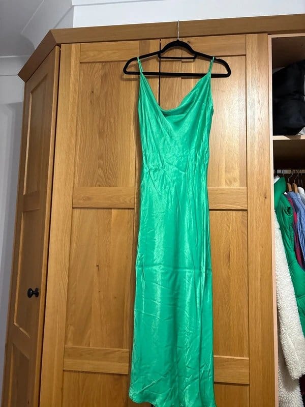 Bershka Gorgeous Green Satin evening dress - 1