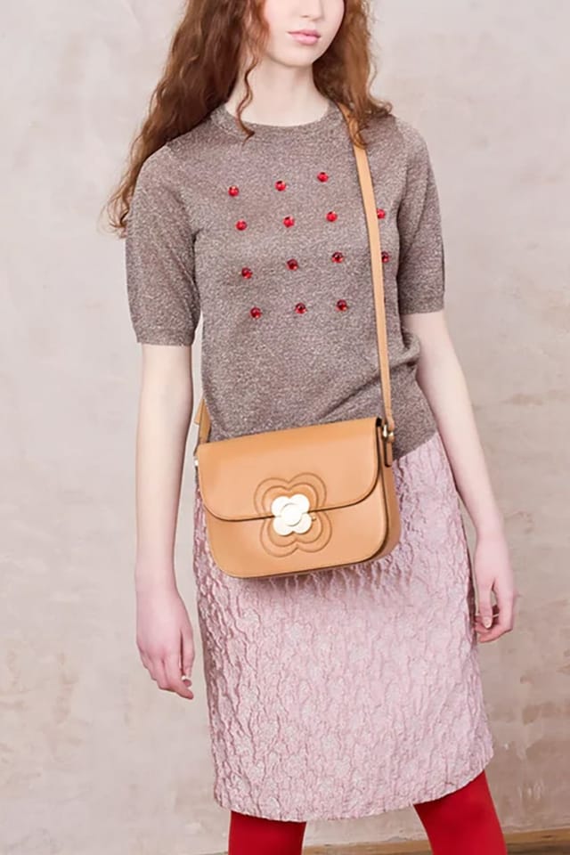 Orla Kiely Orla Kiely Women's Eclipse Leather Crossbody Bag - Light Tan - 2