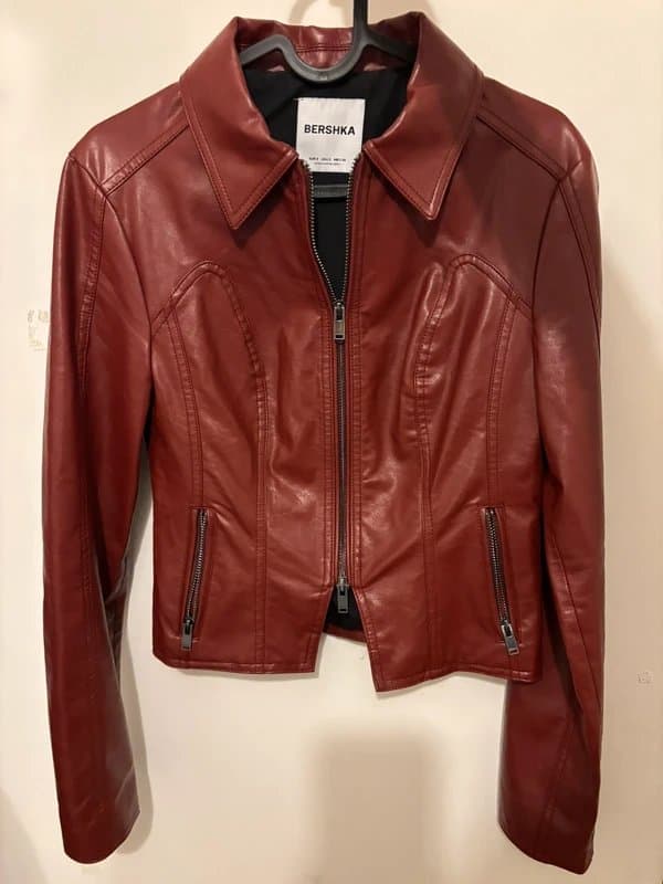 Bershka Bershka Red Leather Jacket