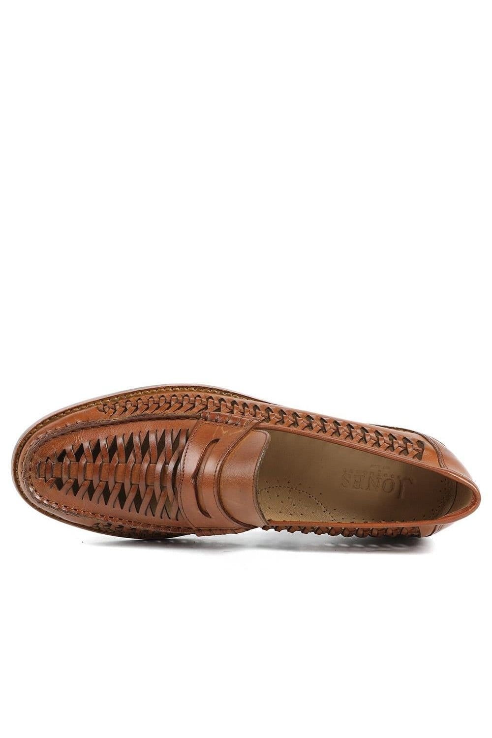 Jones Bootmaker Jones Bootmaker Men's Riverside Woven Leather Loafers in Light Tan - 4