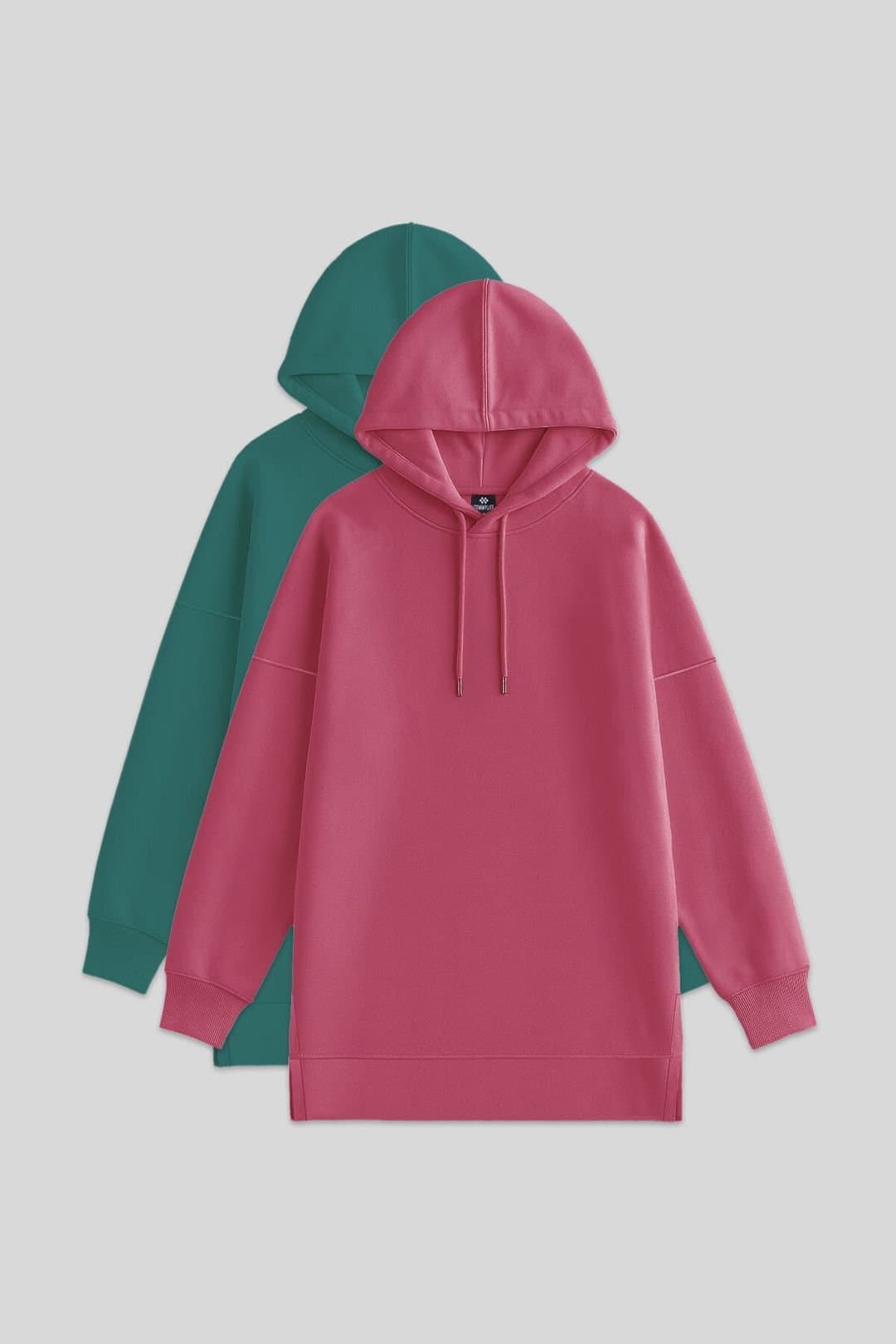 Tommy Life Tommy Life Women's Oversized Hooded Sweatshirt With Pocket in Rose
