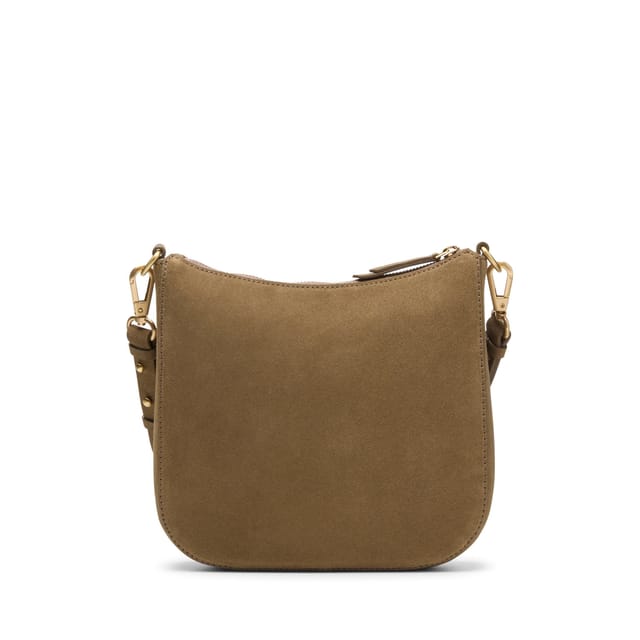 Clarks Clarks Women's Topsham Willow Dark Sand Suede Shoulder Bag, Cross Body Bag in Beige - 2