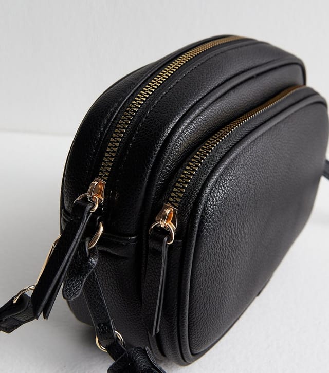 New Look Black Faux Leather Tassel Crossbody Camera Bag New Look - 3