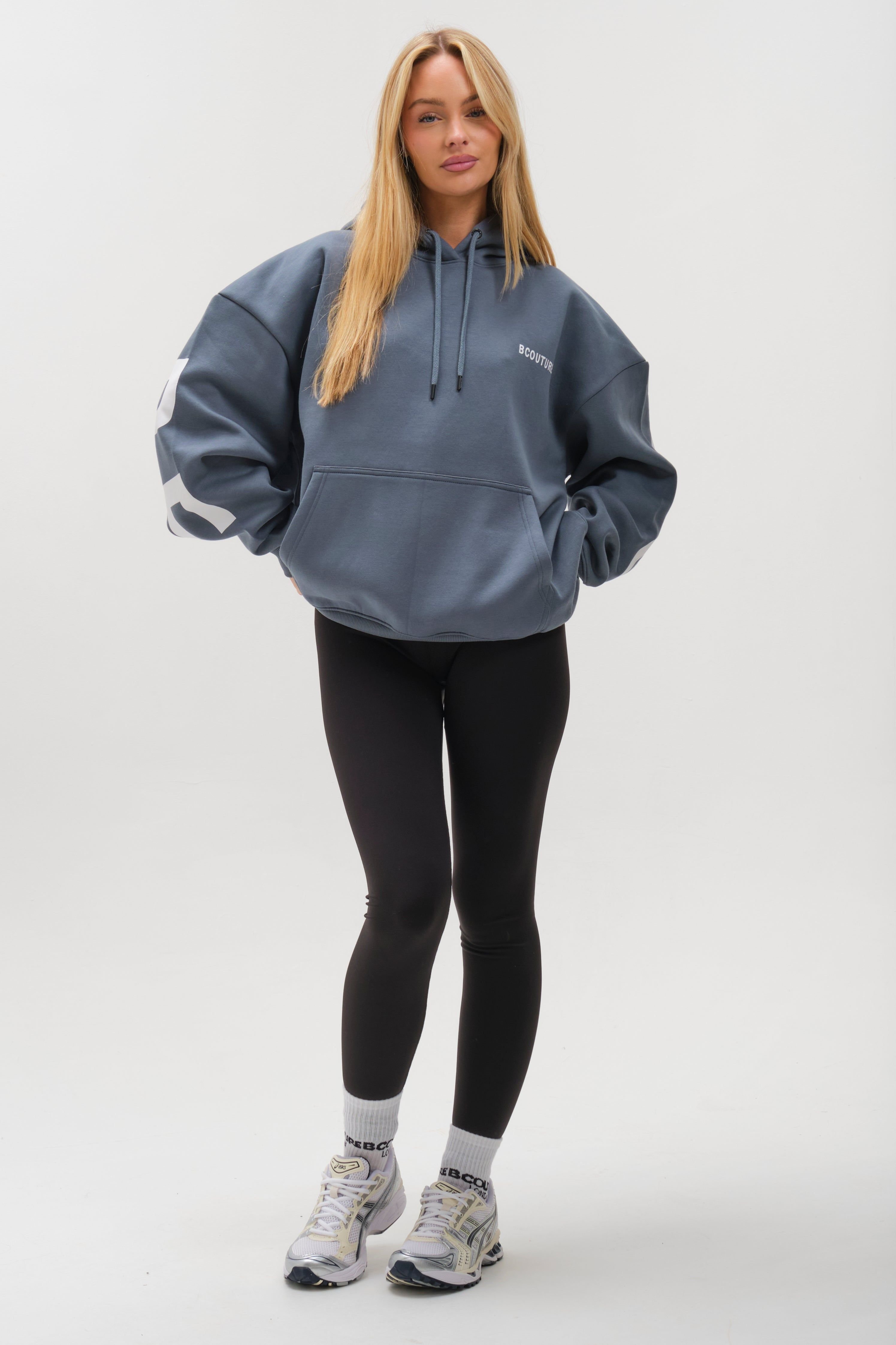 BCouture BCouture Women's Leggings & Oversized Hoodie Set in Mid Blue - 2