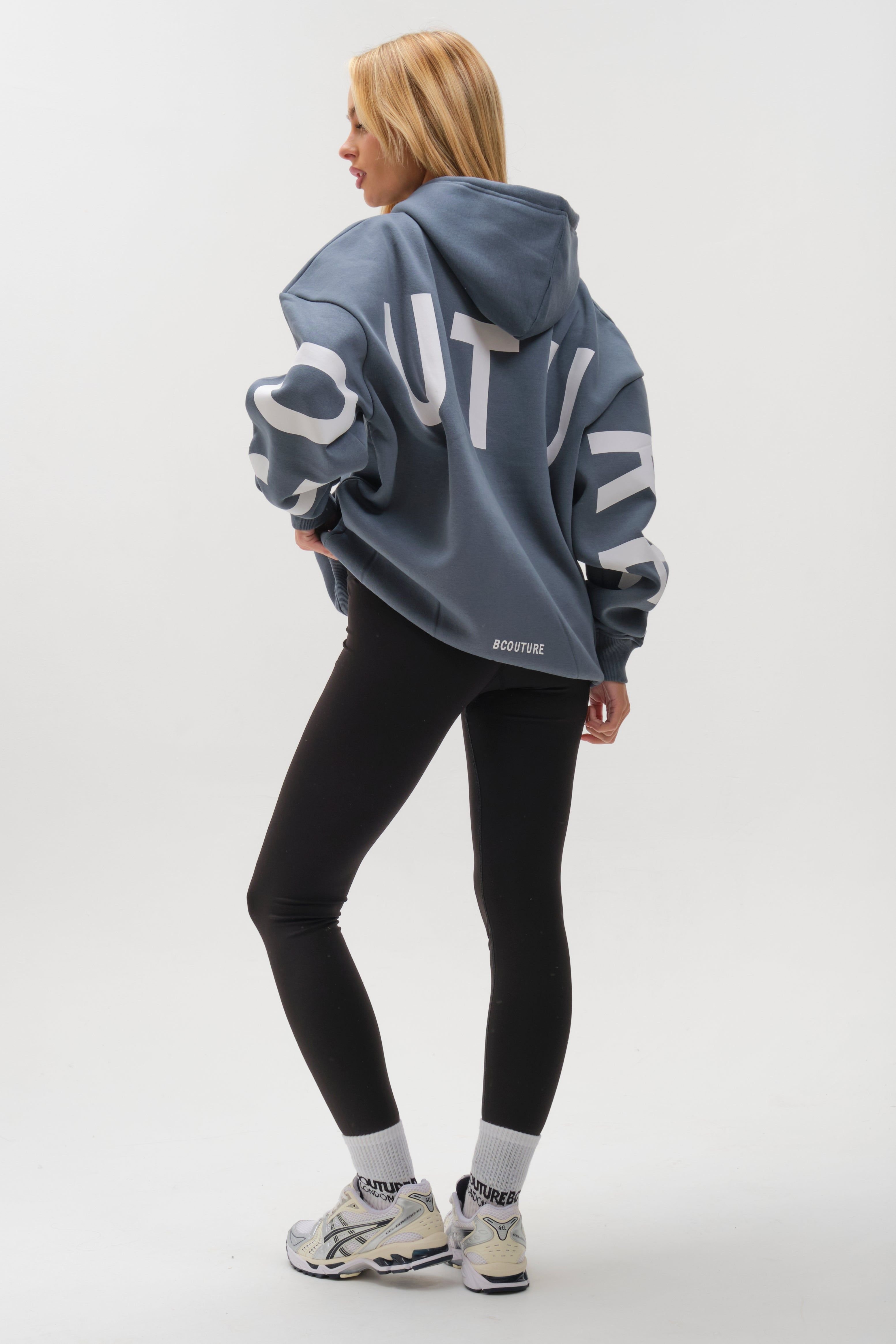 BCouture BCouture Women's Leggings & Oversized Hoodie Set in Mid Blue - 3