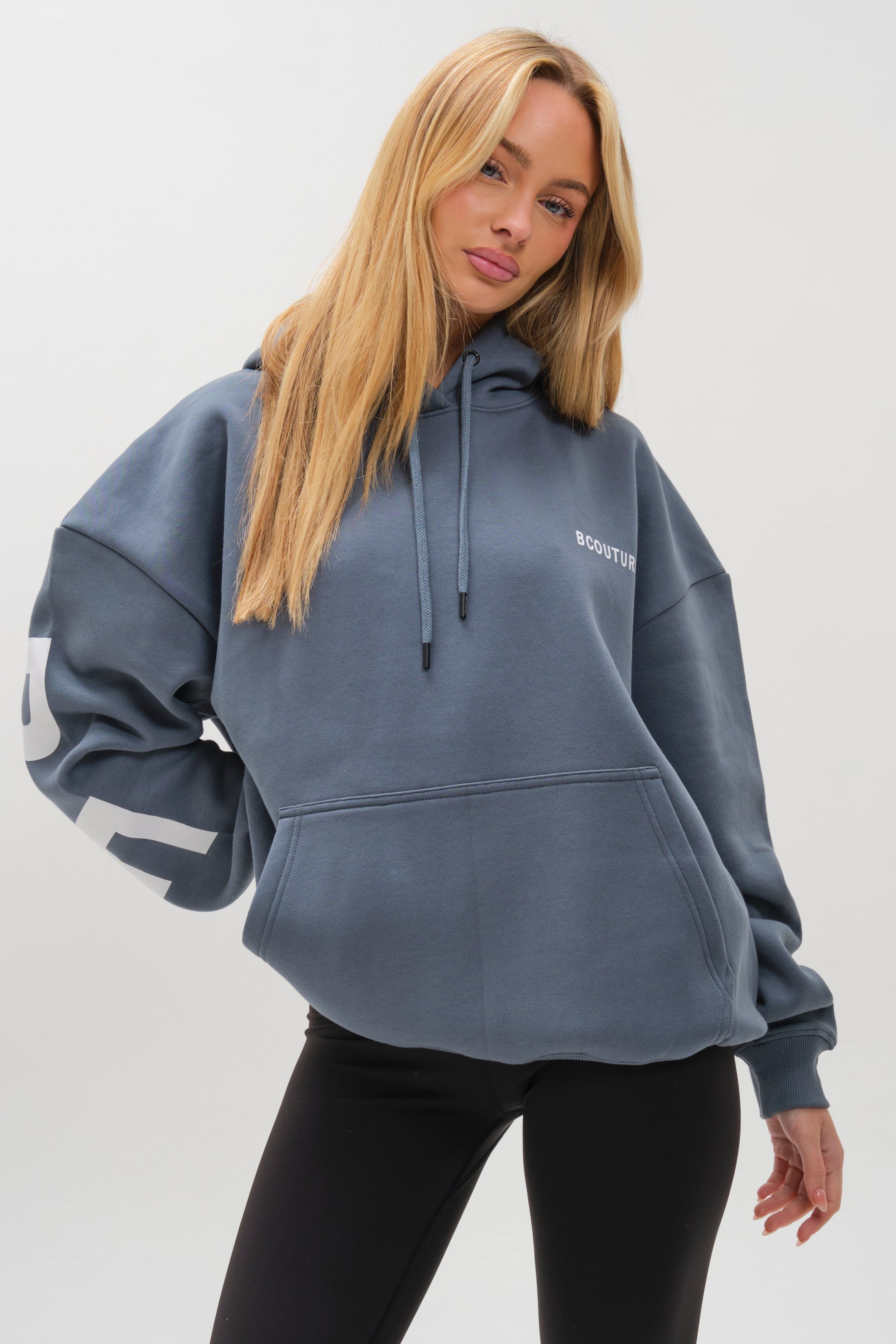 BCouture BCouture Women's Leggings & Oversized Hoodie Set in Mid Blue - 4