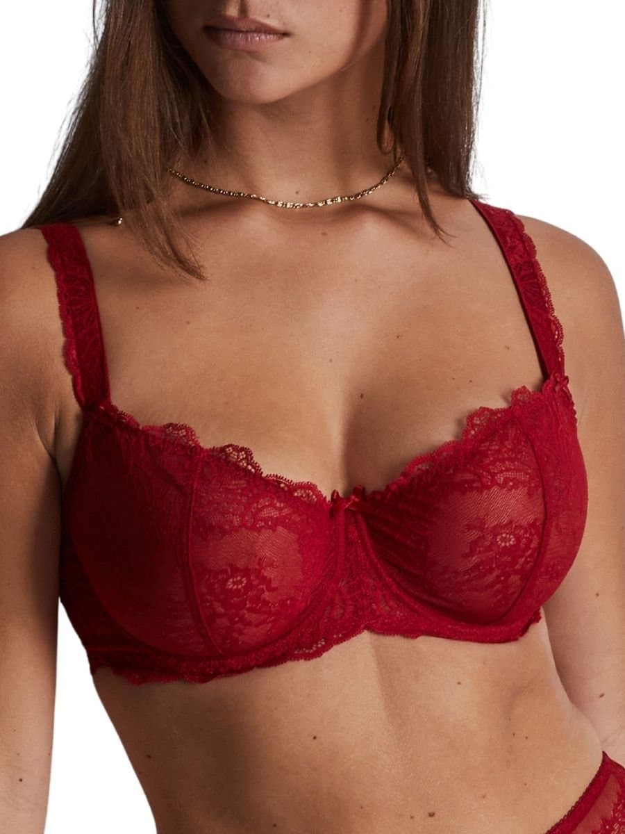 Aubade Aubade Women's Danse Des Sens Comfort Half Cup Bra in Red