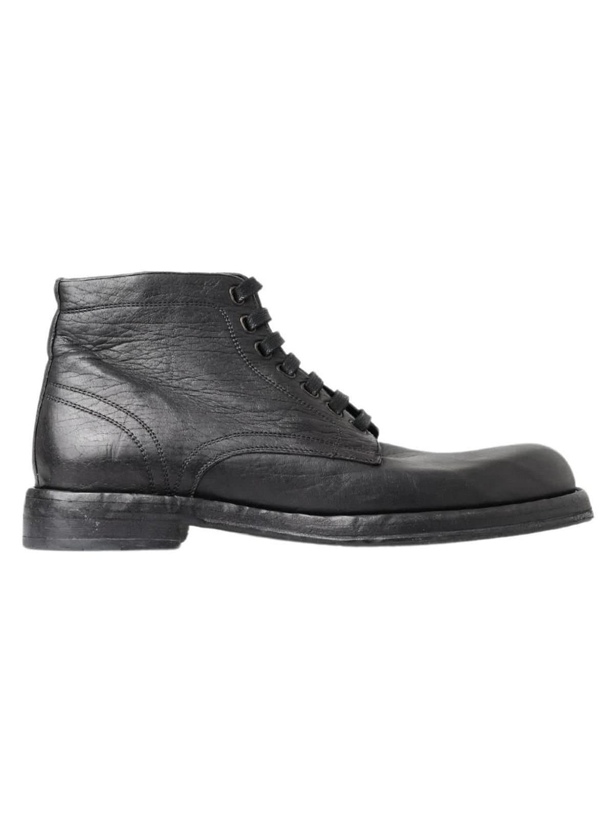 Dolce & Gabbana Dolce & Gabbana Men's Black Horse Leather Perugino Boots