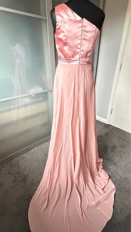 Bramley rodgers Gorgeous dusky pink one shoulder prom/evening/wedding guest/bridesmaid dress size 12