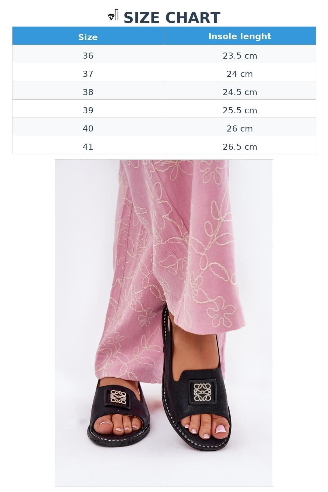 Love Lace Love Lace Women's Flat Buckle Sandals with Natural Insole Comfort in Black - 4