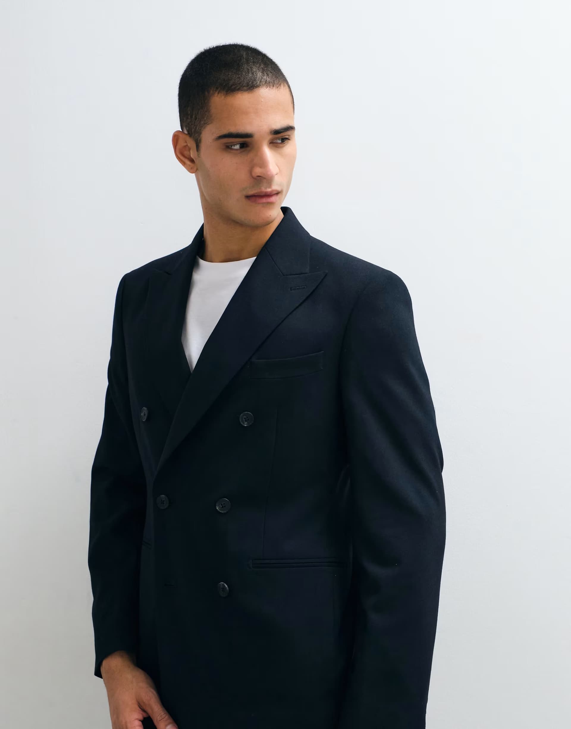 ASOS ASOS DESIGN Navy Double-Breasted Slim Suit Jacket