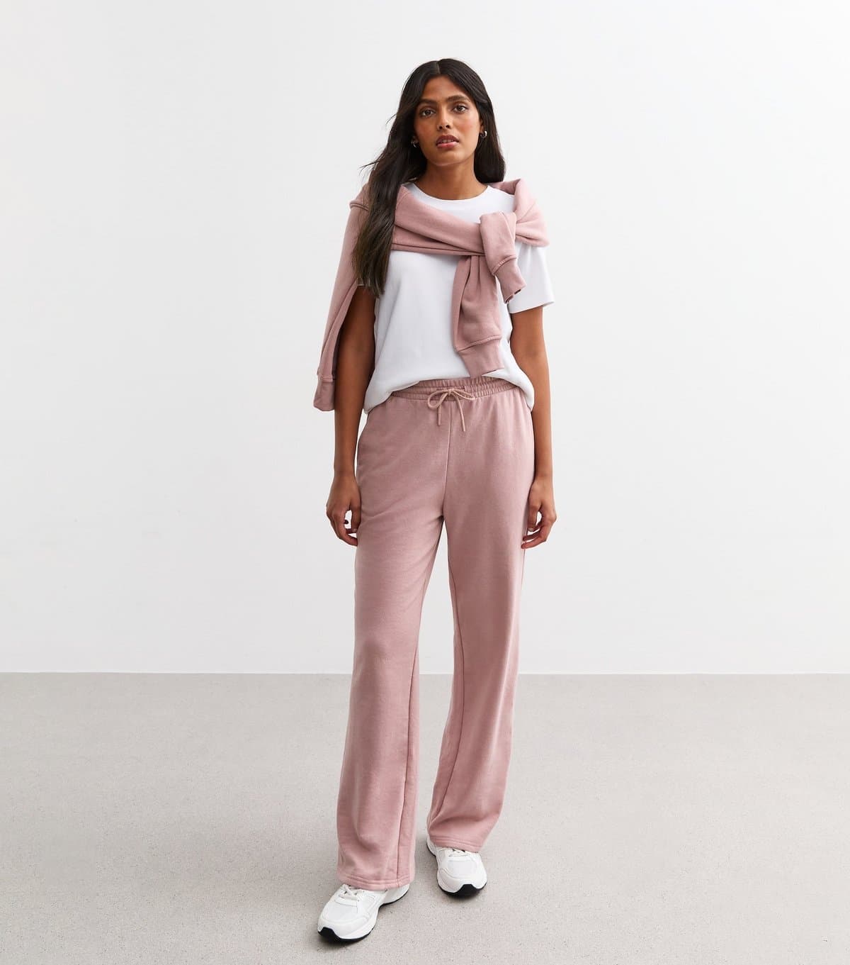 New Look Women's Pink Drawstring Wide Leg Joggers New Look