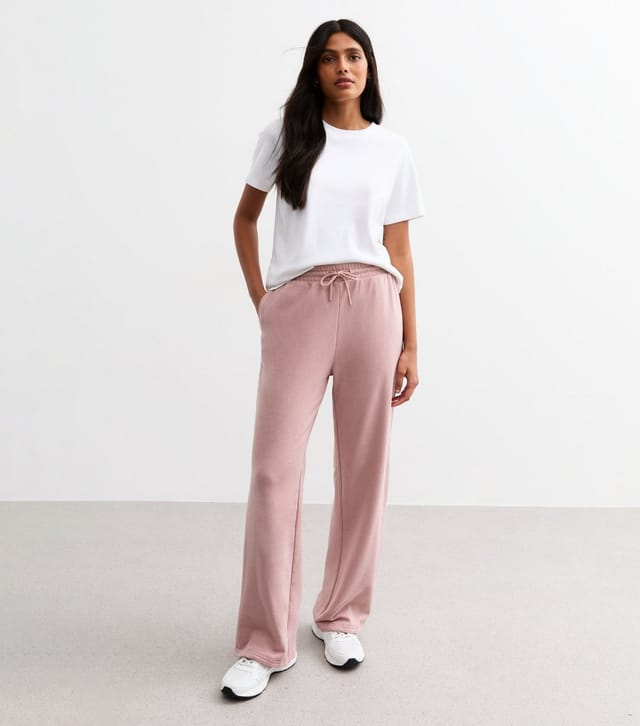New Look Women's Pink Drawstring Wide Leg Joggers New Look - 2