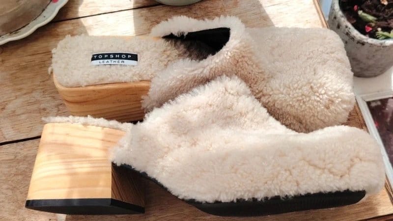 Topshop Topshop leather shearing wooden clogs - 1