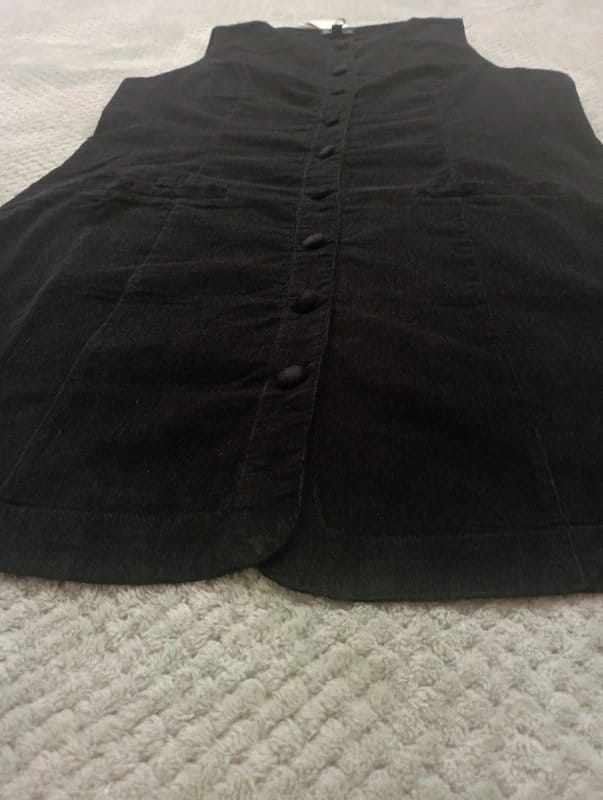 Nobodys Child Nobody's Child | Black soft cord button front pinafore mini dress UK 16 BNWT - 1