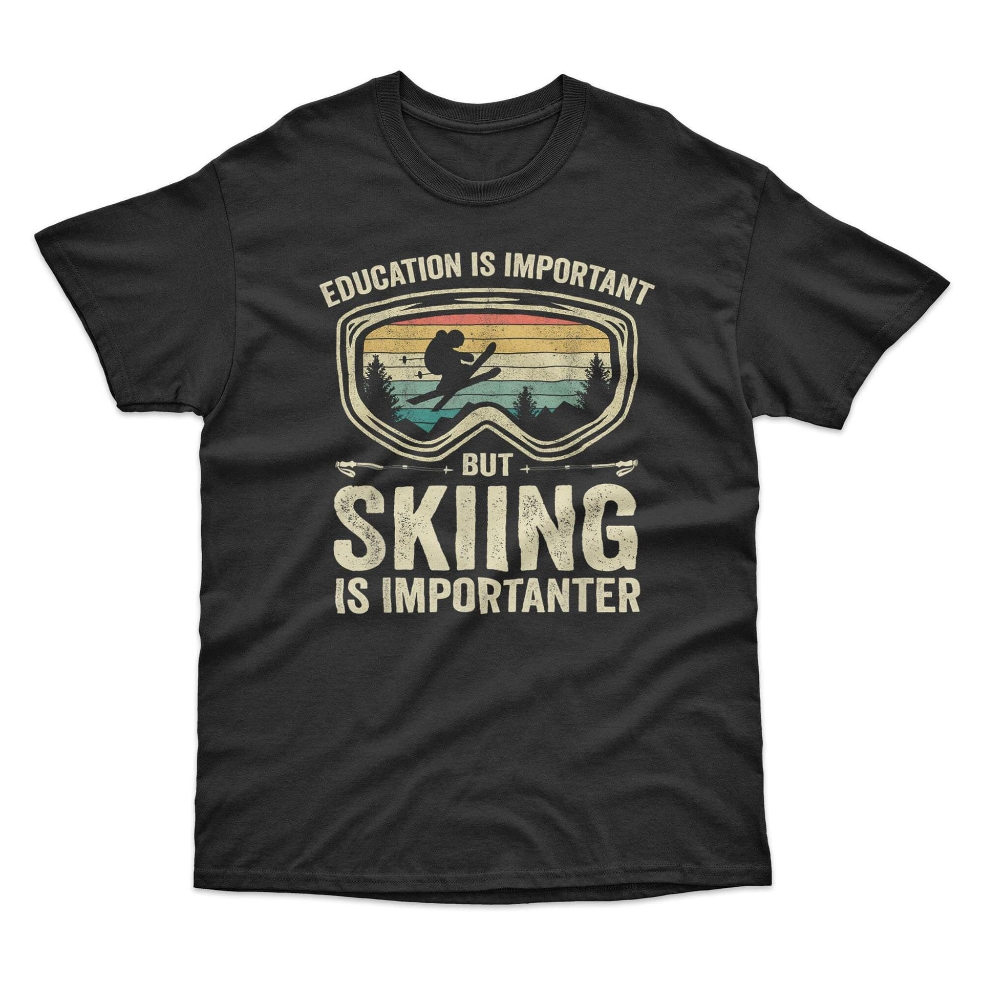 Bad Zebedee Bad Zebedee Men's Skiing Is Importenter T-Shirt in Black