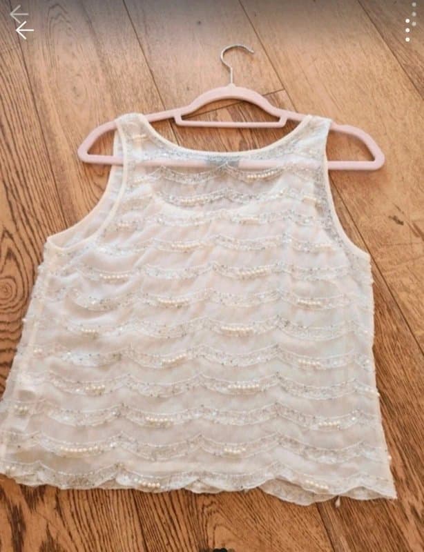 Topshop Topshop embellished beaded sequin top