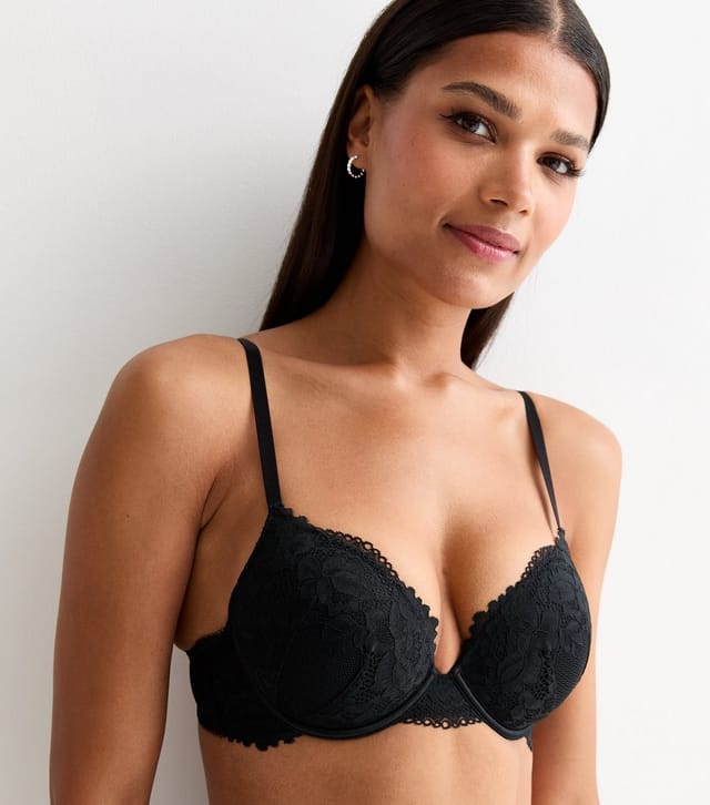 New Look Women's Black Lace T-Shirt Bra New Look - 2