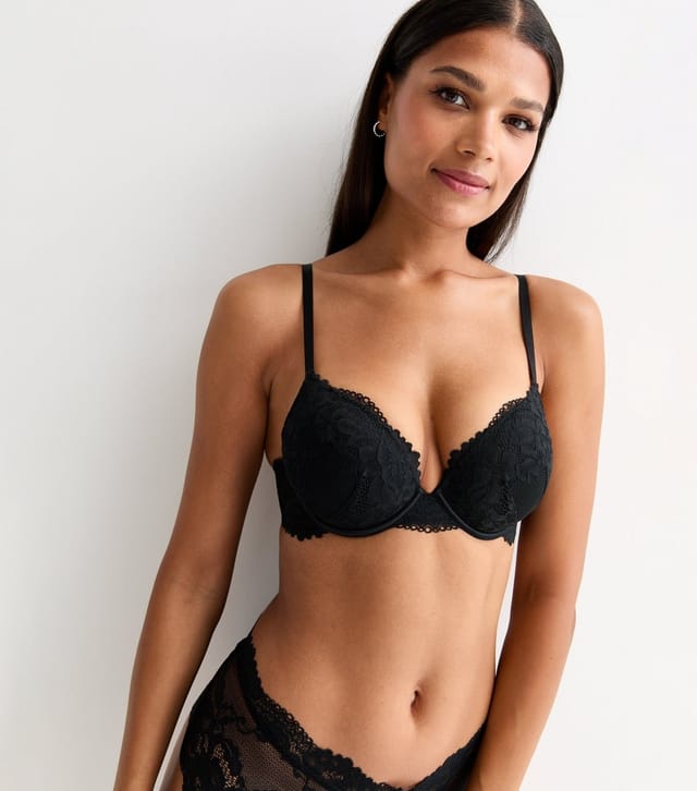 New Look Women's Black Lace T-Shirt Bra New Look - 3