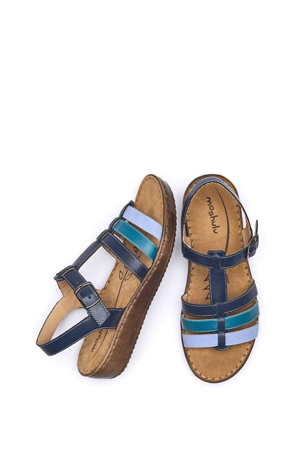 Moshulu Moshulu Women's 'Paradas' Platform Wedge Strappy Sandals in Navy - 2