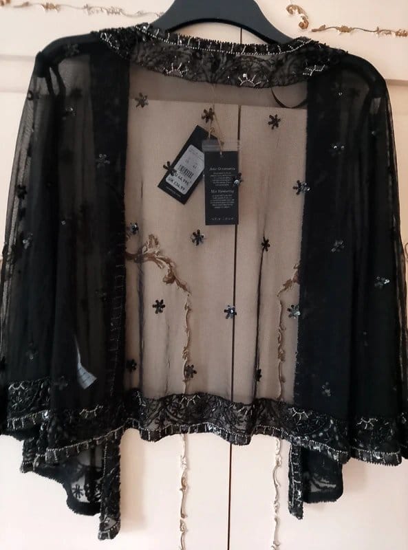 New Look Black Sequin Embellished Open Jacket