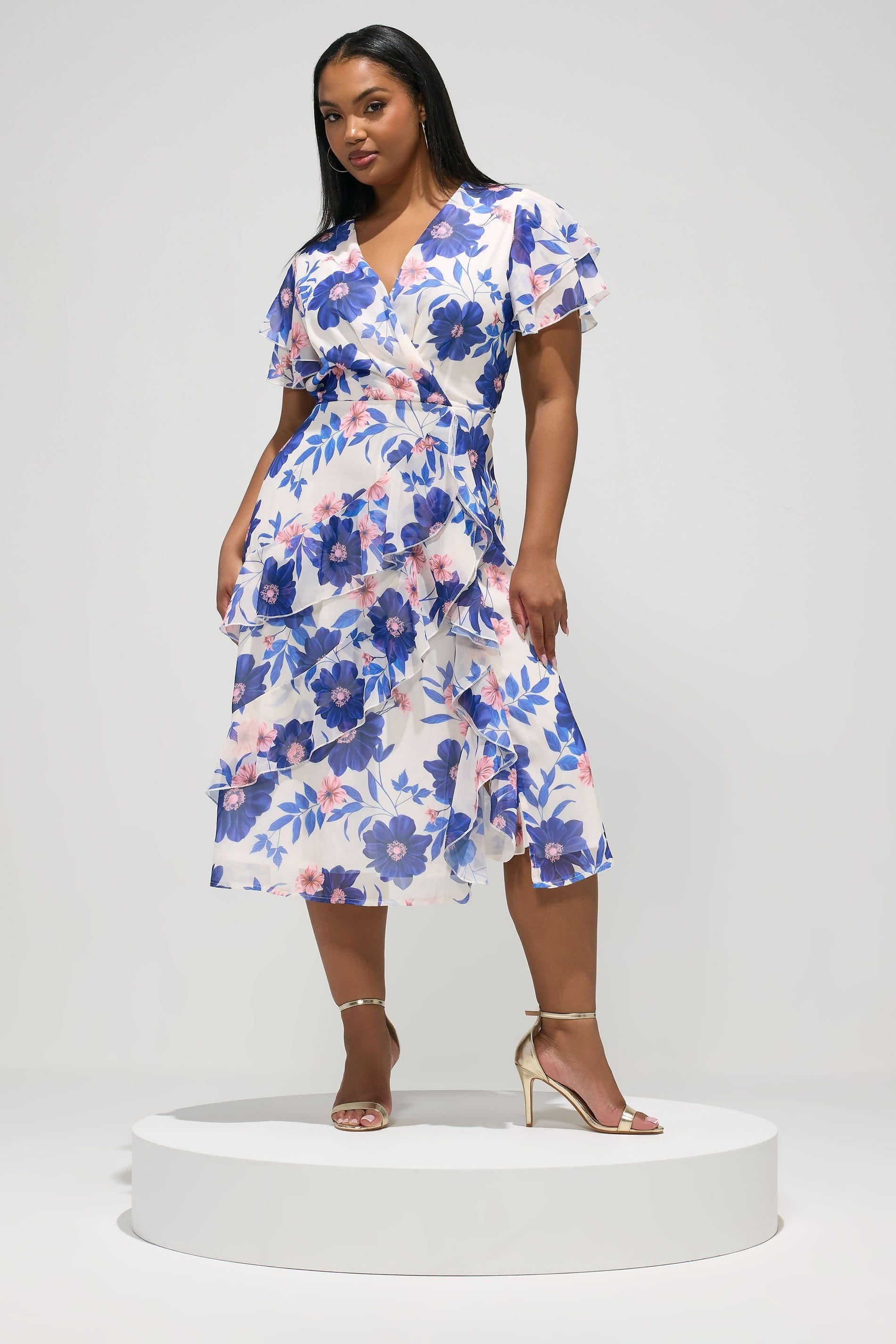 Yours Yours Women's Floral Ruffle Midi Dress - 4