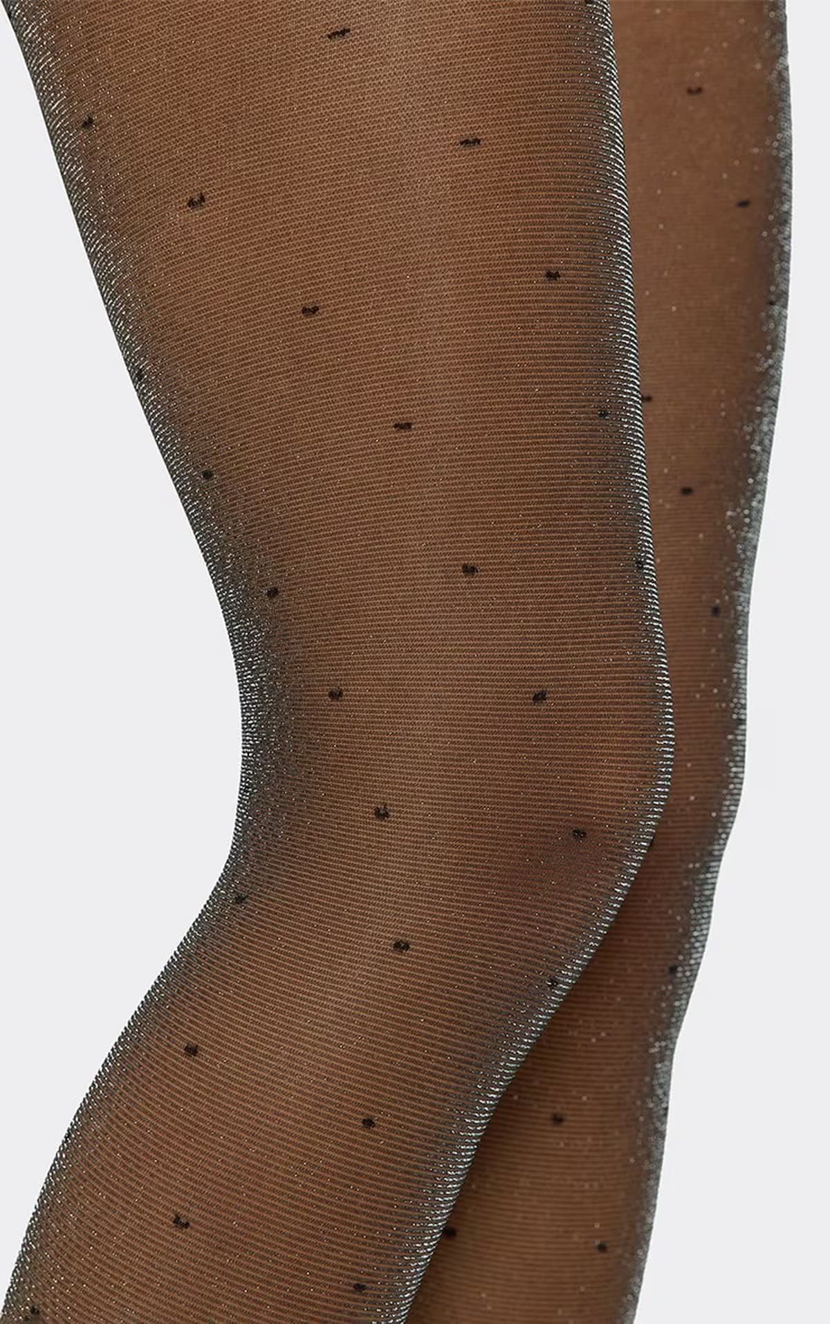 EGO Polka Dot Detail Tights In Black Metallic Mesh, Women's Size UK 0