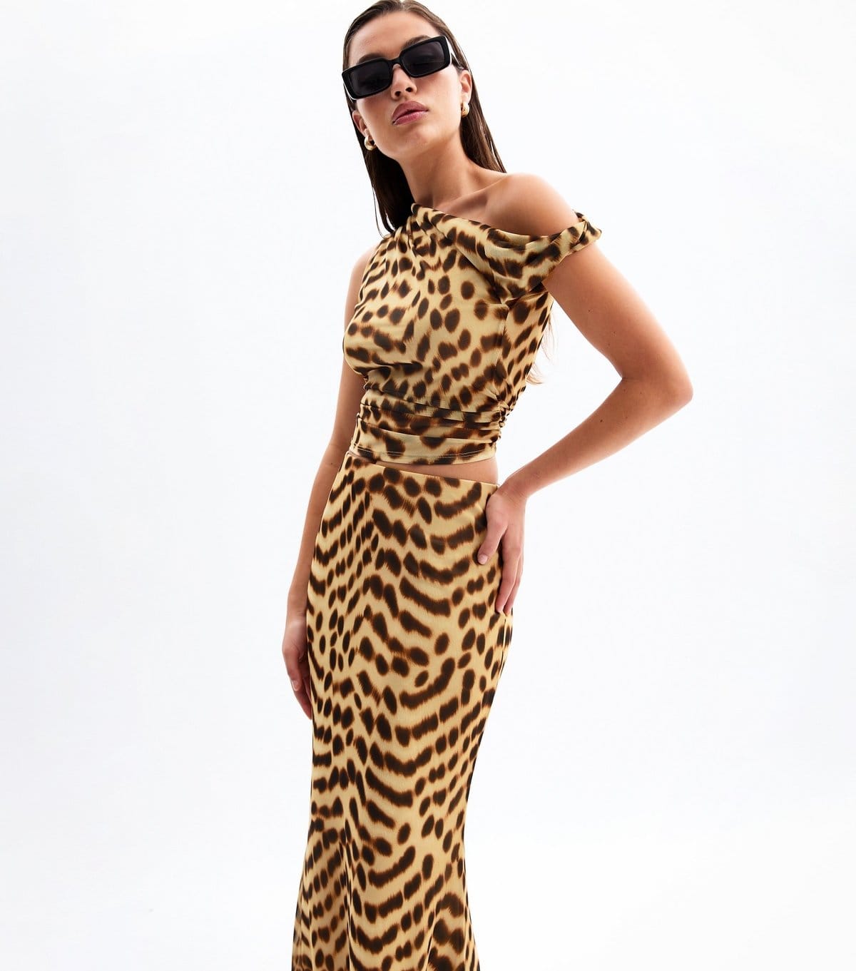 New Look Women's Brown Leopard Print Mesh Midi Skirt New Look - 4