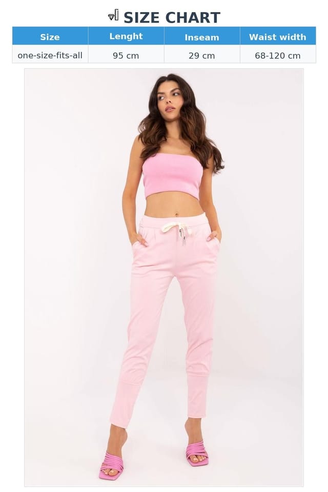Love Lace Love Lace Women's High Waist Viscose Elastane Jogger Trousers in Pink - 3