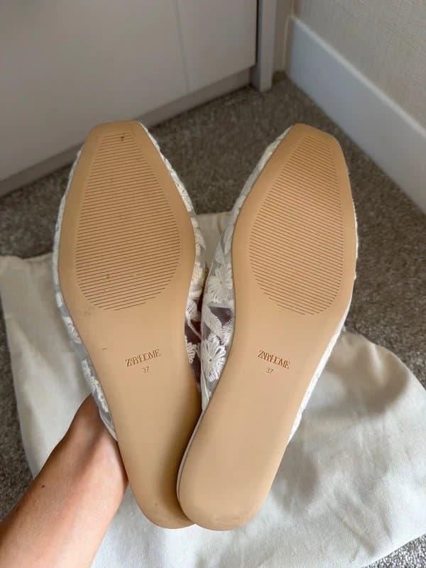 Zara zara white lace slippers