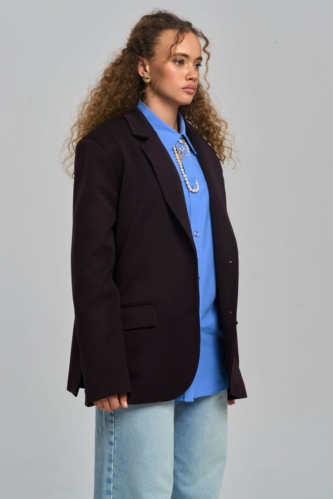 MAI STUDIOS CO. MAI STUDIOS CO. Women's Emma Blazer in Dark Brown - 4