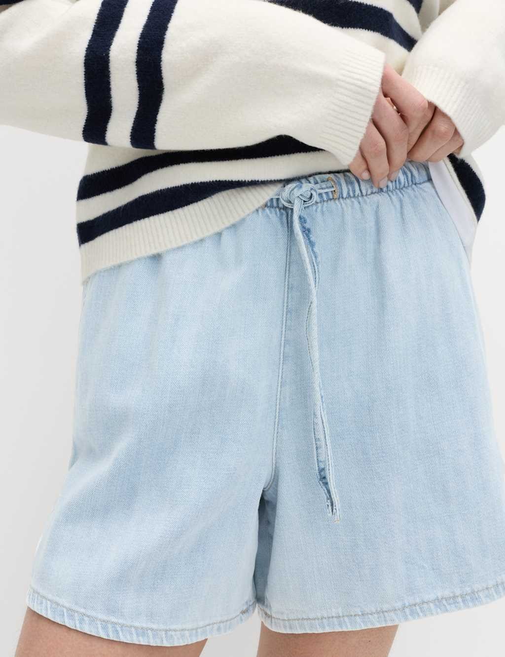 M&S Light Indigo Cotton-Rich Denim Shorts