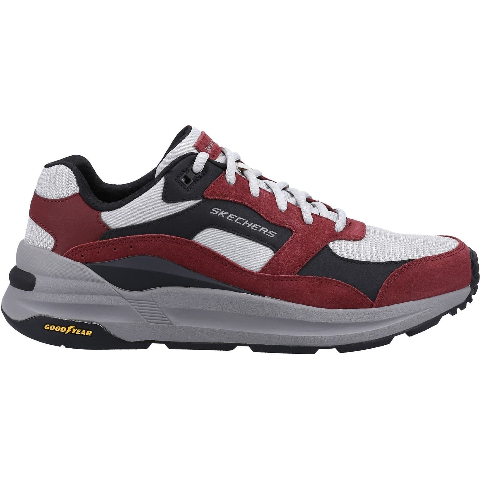 Skechers Skechers Men's 'Global Jogger' Leather Trainers in Burgundy
