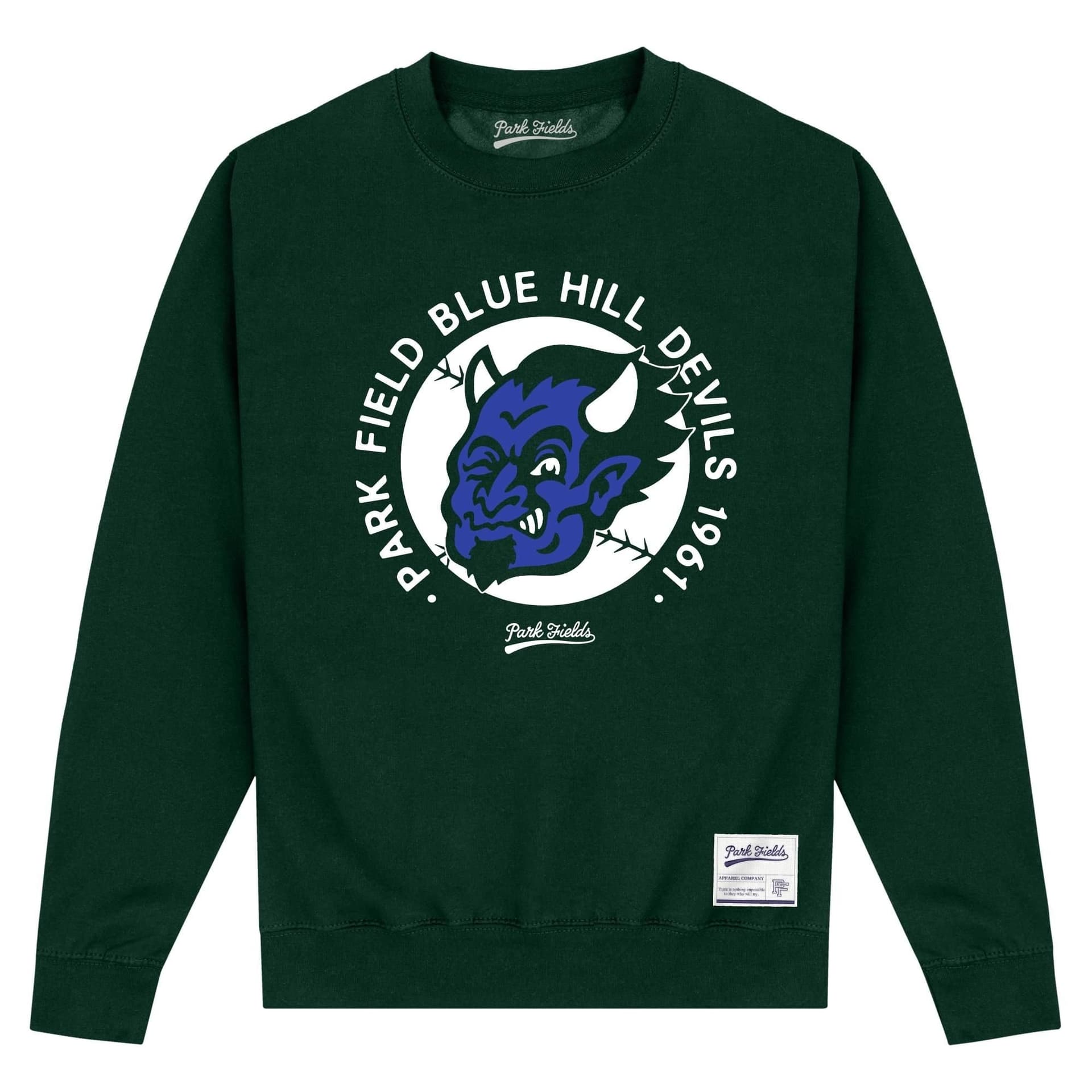 Blue Devils Blue Devils Men's Logo Printed Navy Sweatshirt in Green