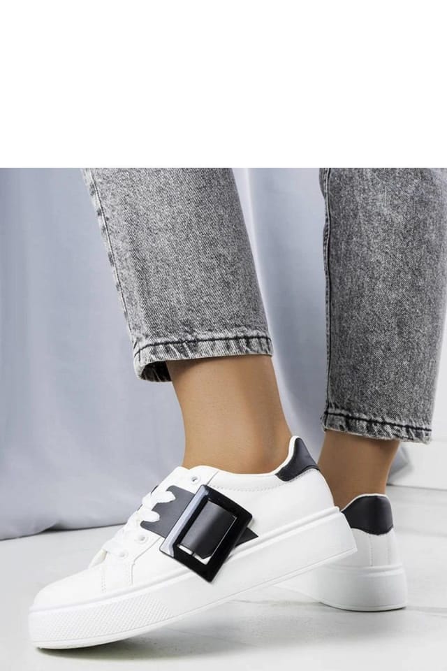 Love Lace Love Lace Women's Sport Sneakers with Black Buckle for Summer Comfort Daily in White - 2