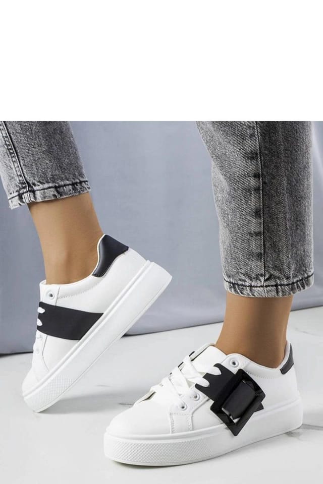 Love Lace Love Lace Women's Sport Sneakers with Black Buckle for Summer Comfort Daily in White - 3