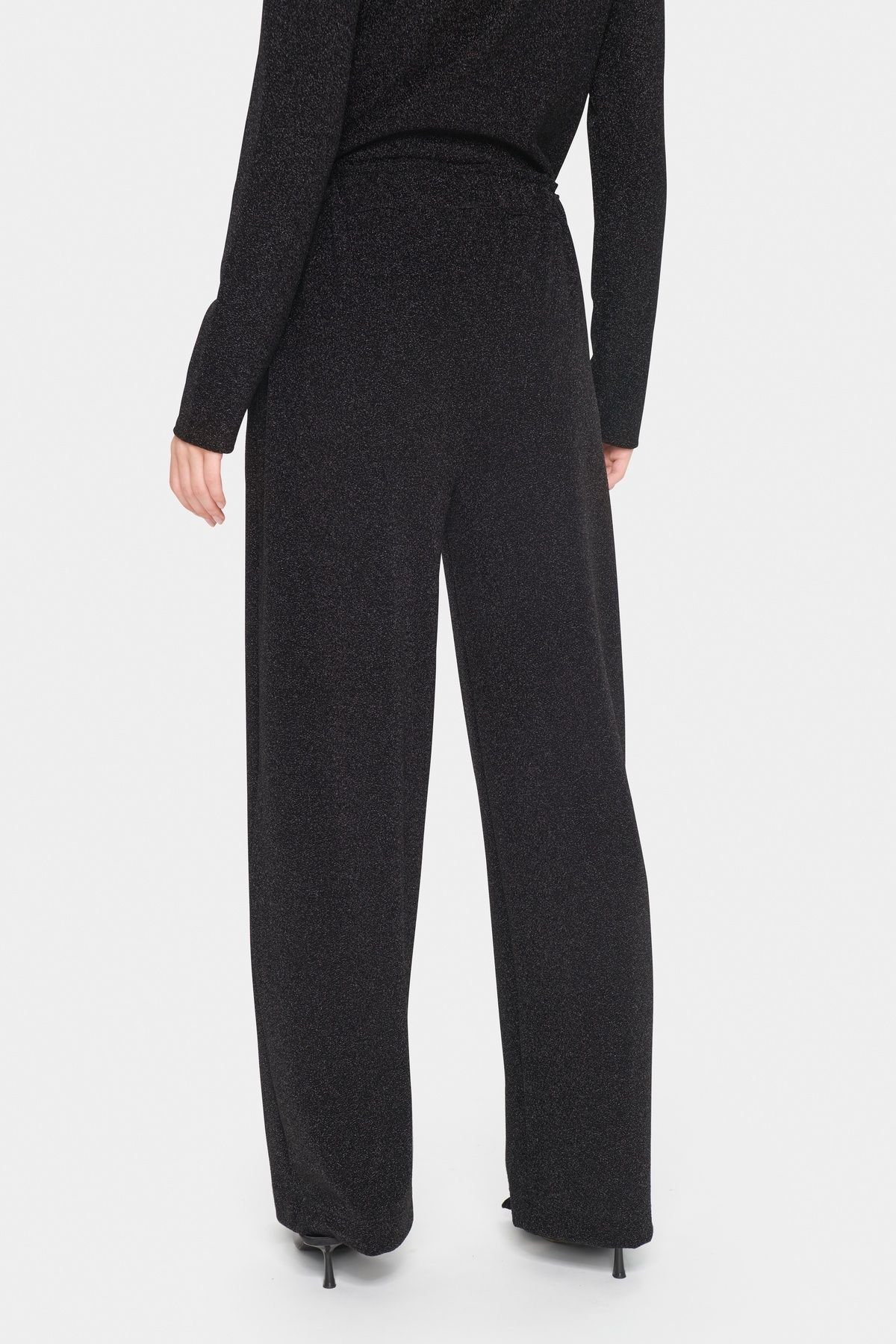 Saint Tropez Saint Tropez Women's HumaSZ Glitter Elastic Waist Trousers in Black - 4