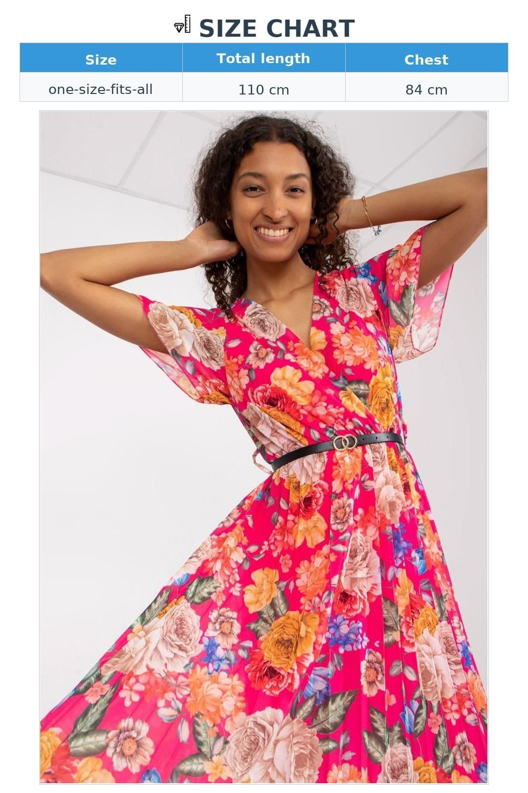 Love Lace Love Lace Women's Floral Short Sleeve Wrap Day Dress with Belt in Pink - 4