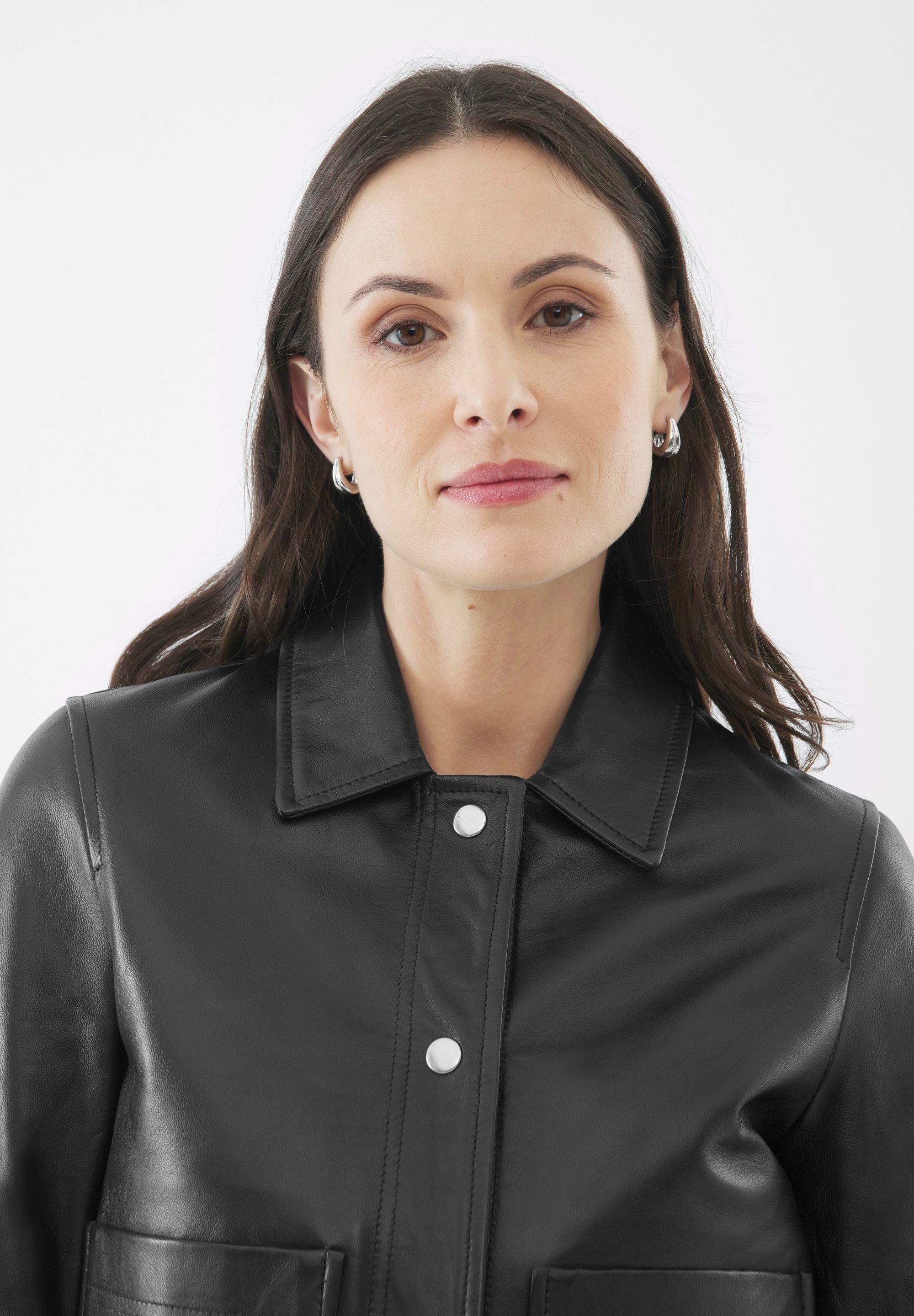 Bolongaro Trevor Bolongaro Trevor Women's Real Leather Evie Worker Jacket in Black - 2