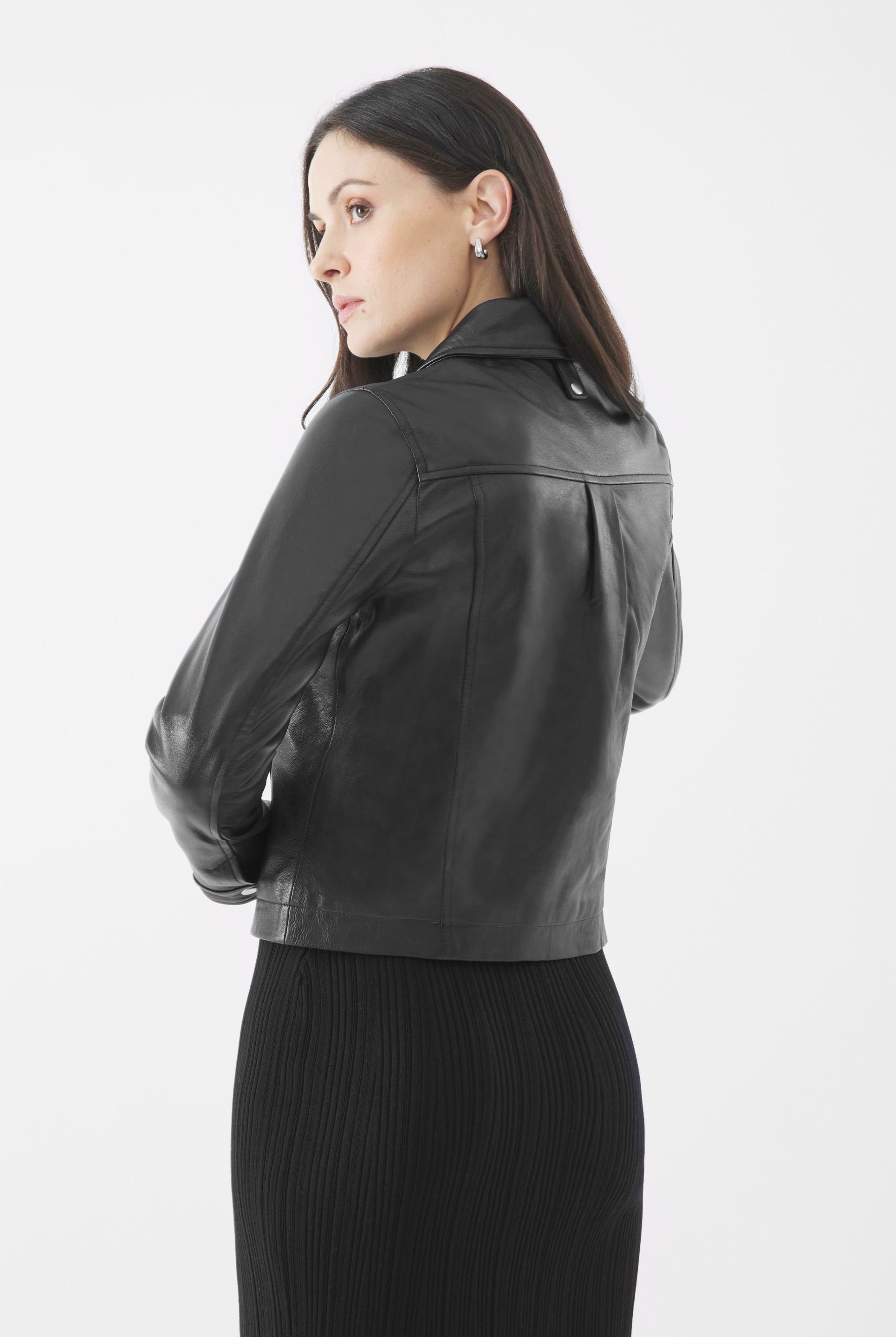 Bolongaro Trevor Bolongaro Trevor Women's Real Leather Evie Worker Jacket in Black - 4