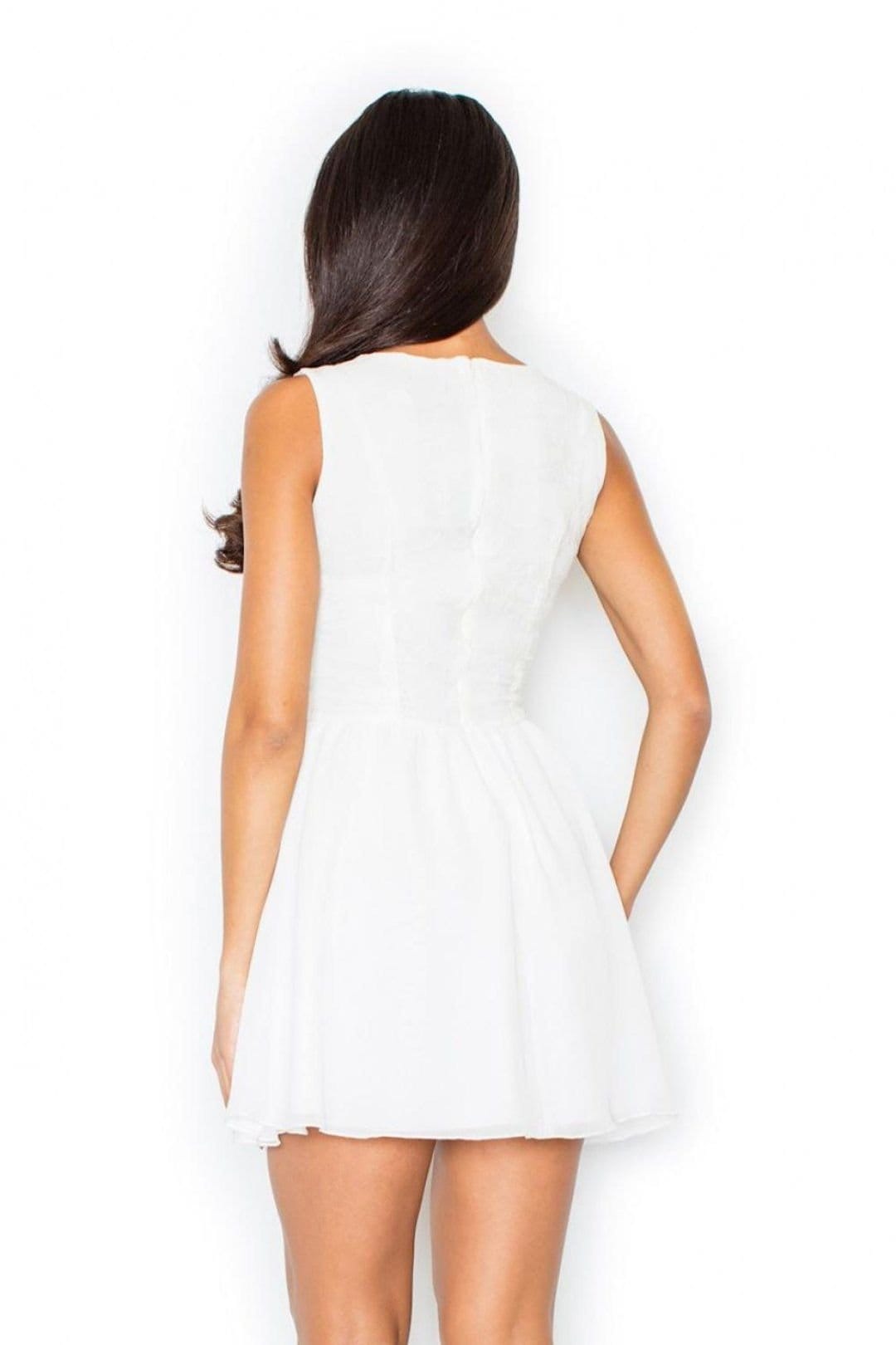 Love Lace Love Lace Women's Sleeveless Lace Semi Sheer Shift Dress in White - 4