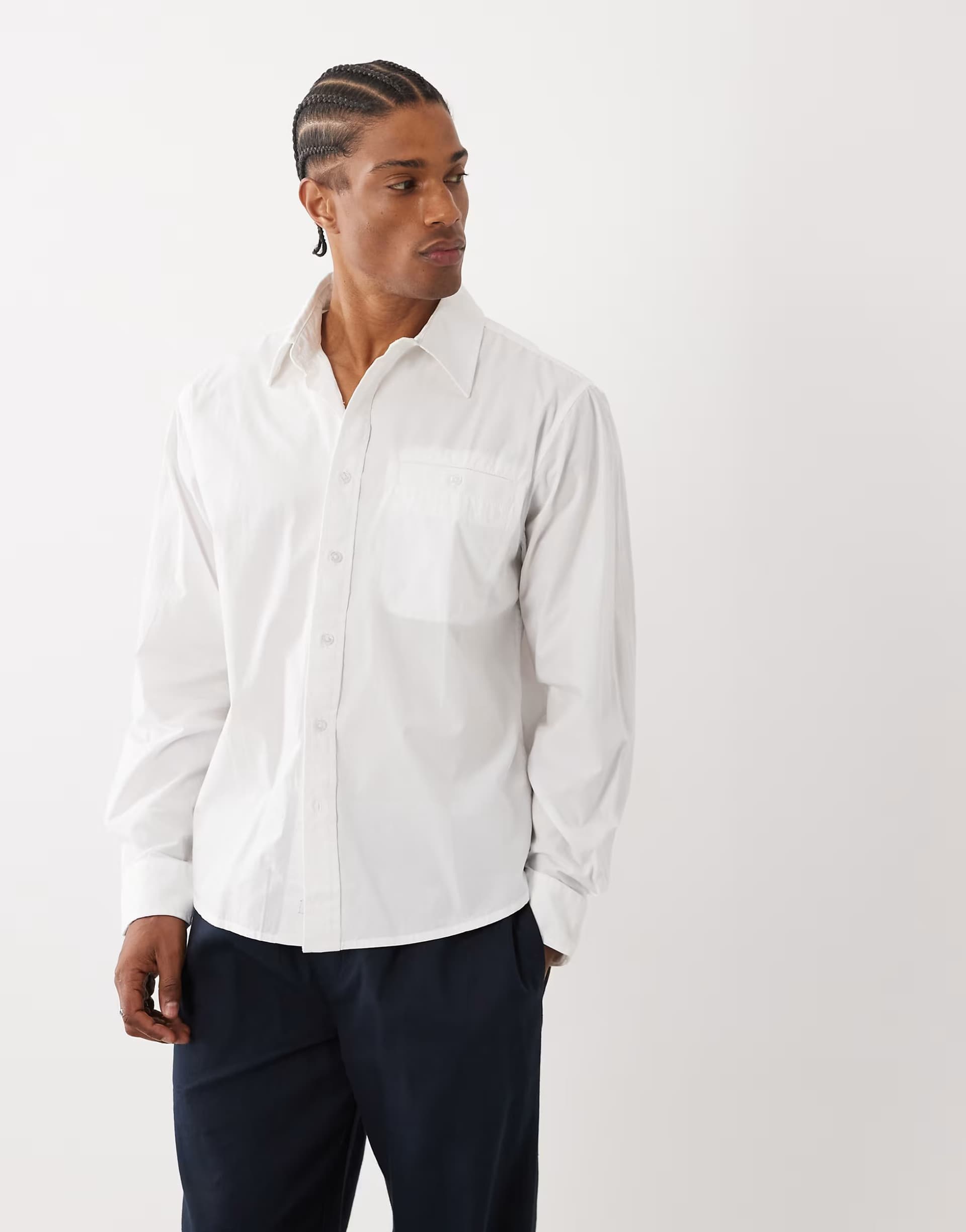 ASOS ASOS Farah Archive Rubin White Oversized Poplin Shirt
