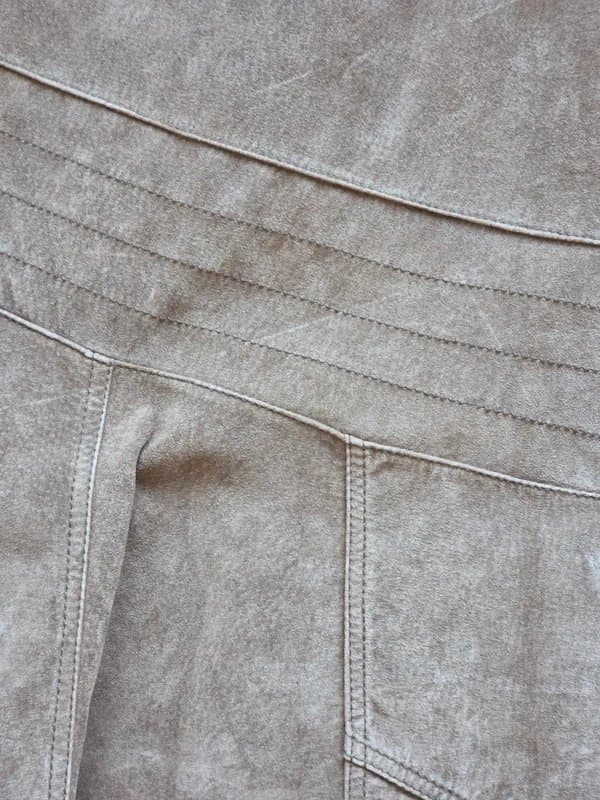 New Look New Look Genuine Leather Taupe Suede Asymmetric Skirt UK 12 Boho Y2K Midi Skirt